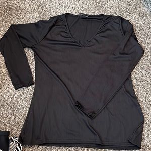 Boo-hoo, size 12 black ribbed, long sleeve
